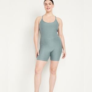 Old Navy Active Women's Size XL  Cloud+ Racerback Bodysuit 6" Inseam Blue Green